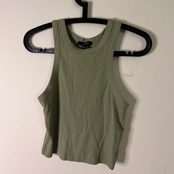 Forever 21 Tops - Forever 21 Sage Green Ribbed Tank Top